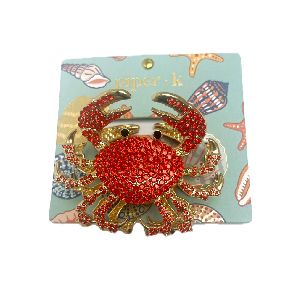 NWT ⚜️🦀⚜️ Piper K gorgeous red crab hair claw clip - Picture 7 of 13